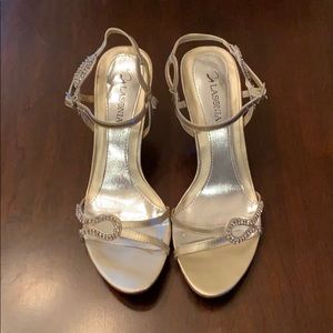 Lasonia Champagne Strap Sandal 3” Heels